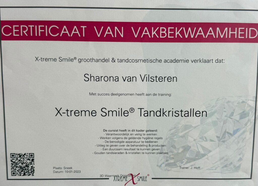 Afbeelding van het certificaat: Tandkristallen